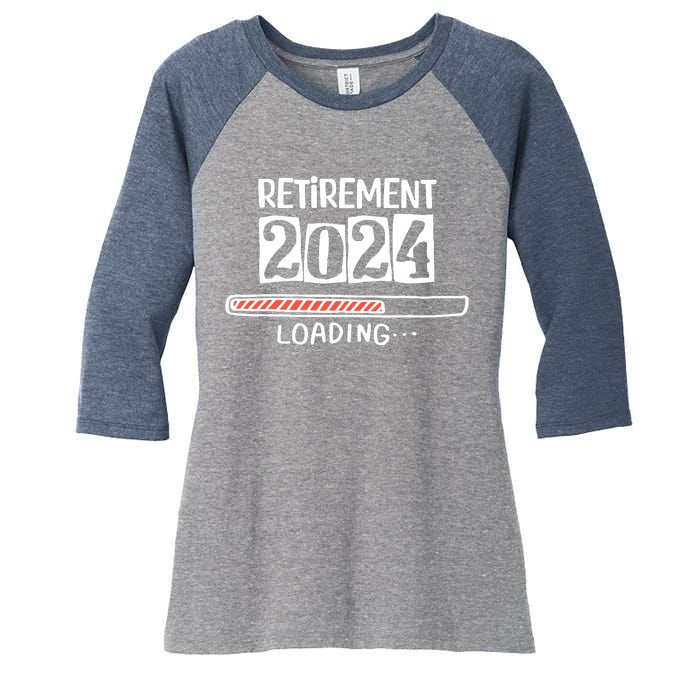 Funny Retirement 2024 Loading Countdown In Progress Women's Tri-Blend 3/4-Sleeve Raglan Shirt