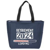 Funny Retirement 2024 Loading Countdown In Progress Zip Tote Bag