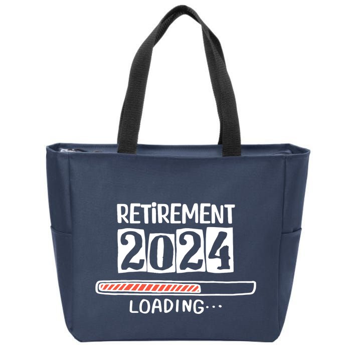 Funny Retirement 2024 Loading Countdown In Progress Zip Tote Bag