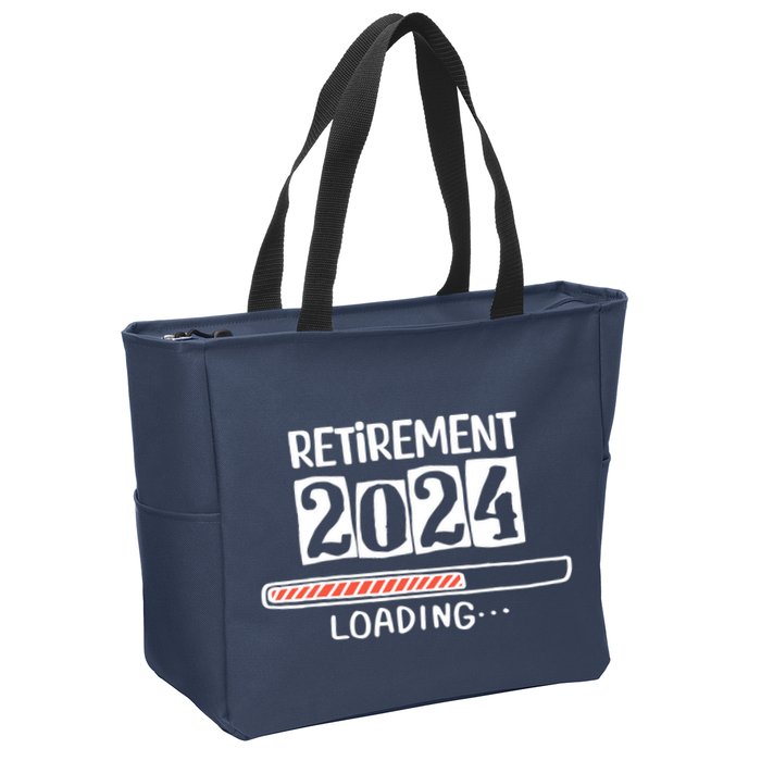 Funny Retirement 2024 Loading Countdown In Progress Zip Tote Bag