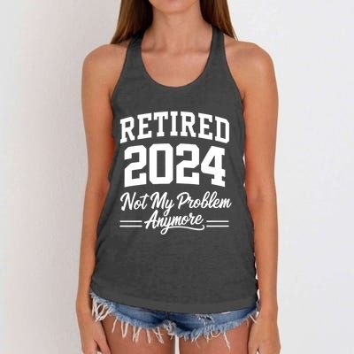 Funny Retired 2024 Not My Problem Anymore Women's Knotted Racerback Tank