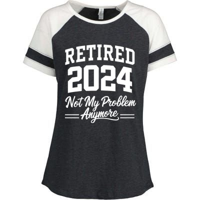 Funny Retired 2024 Not My Problem Anymore Enza Ladies Jersey Colorblock Tee