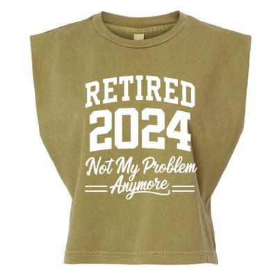 Funny Retired 2024 Not My Problem Anymore Garment-Dyed Women's Muscle Tee