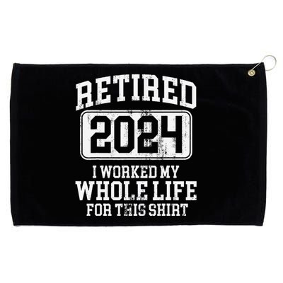 Funny Retired 2024 Retirement Grommeted Golf Towel