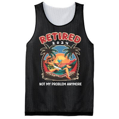 Funny Retired 2024 Not My Problem Anymore Mesh Reversible Basketball Jersey Tank