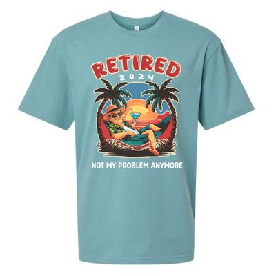 Funny Retired 2024 Not My Problem Anymore Sueded Cloud Jersey T-Shirt