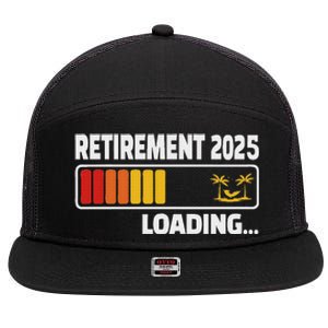 Funny Retirement 2025 Loading Retired Countdown 7 Panel Mesh Trucker Snapback Hat