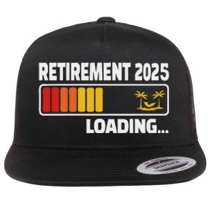 Funny Retirement 2025 Loading Retired Countdown Flat Bill Trucker Hat