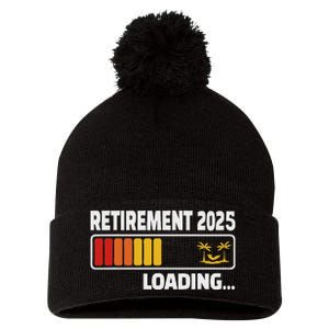 Funny Retirement 2025 Loading Retired Countdown Pom Pom 12in Knit Beanie