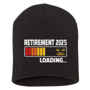 Funny Retirement 2025 Loading Retired Countdown Short Acrylic Beanie