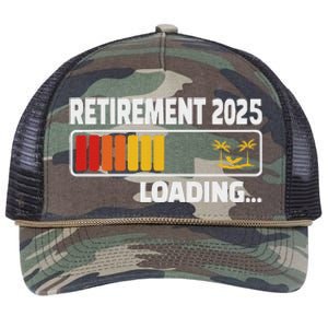 Funny Retirement 2025 Loading Retired Countdown Retro Rope Trucker Hat Cap