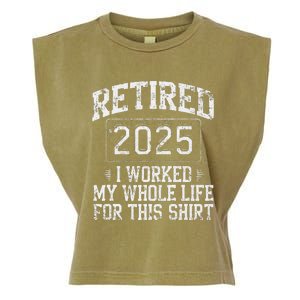 Funny Retired 2025 Retirement Forhumor Garment-Dyed Women's Muscle Tee