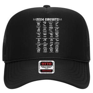 Formula Racing 2024 Circuits Race Car Formula Racing Gift High Crown Mesh Back Trucker Hat