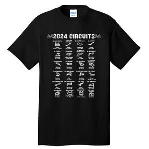 Formula Racing 2024 Circuits Race Car Formula Racing Gift Tall T-Shirt