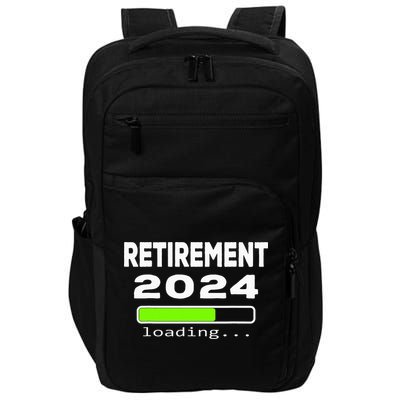 Funny Retirement 2024 loading Retired Countdown Impact Tech Backpack