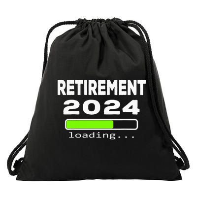 Funny Retirement 2024 loading Retired Countdown Drawstring Bag