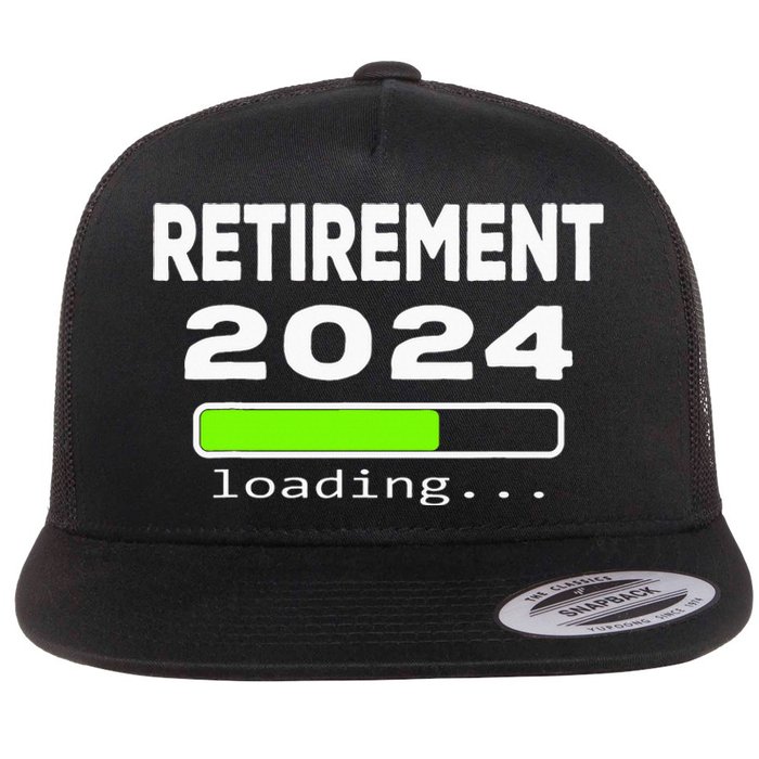 Funny Retirement 2024 loading Retired Countdown Flat Bill Trucker Hat