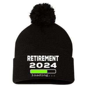 Funny Retirement 2024 loading Retired Countdown Pom Pom 12in Knit Beanie