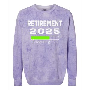 Funny Retirement 2025 Loading Retired Countdown Colorblast Crewneck Sweatshirt