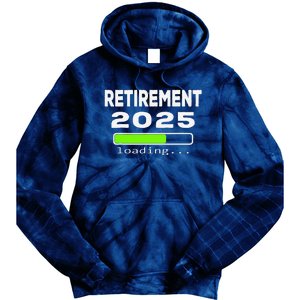 Funny Retirement 2025 Loading Retired Countdown Tie Dye Hoodie