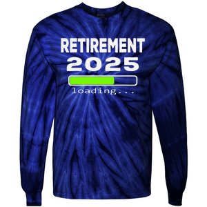 Funny Retirement 2025 Loading Retired Countdown Tie-Dye Long Sleeve Shirt