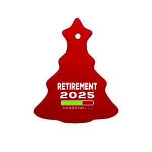 Funny Retirement 2025 Loading Retired Countdown Ceramic Tree Ornament