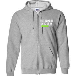 Funny Retirement 2025 Loading Retired Countdown Full Zip Hoodie