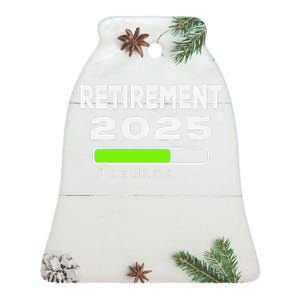 Funny Retirement 2025 Loading Retired Countdown Ceramic Bell Ornament