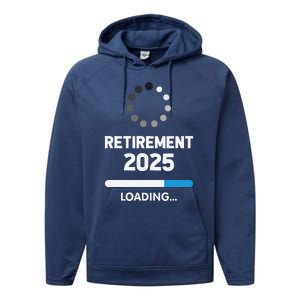 Funny Retirement 2025 Loading Retired Countdown In Progress Performance Fleece Hoodie