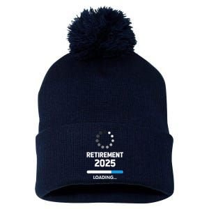 Funny Retirement 2025 Loading Retired Countdown In Progress Pom Pom 12in Knit Beanie