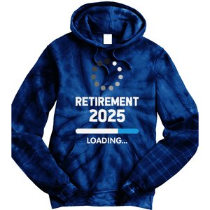 Funny Retirement 2025 Loading Retired Countdown In Progress Tie Dye Hoodie