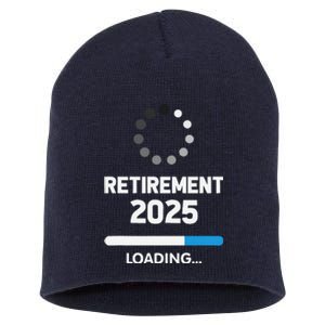 Funny Retirement 2025 Loading Retired Countdown In Progress Short Acrylic Beanie