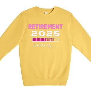 Funny Retirement 2025 Loading Retired Countdown Premium Crewneck Sweatshirt