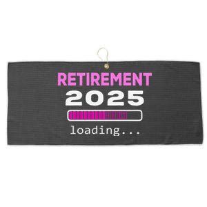 Funny Retirement 2025 Loading Retired Countdown Large Microfiber Waffle Golf Towel