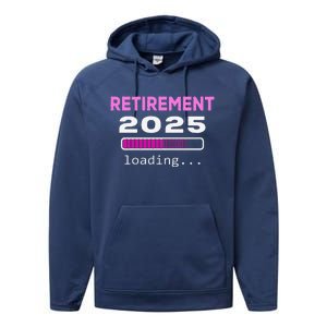 Funny Retirement 2025 Loading Retired Countdown Performance Fleece Hoodie