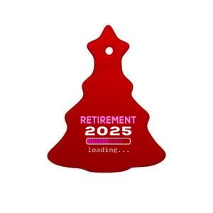 Funny Retirement 2025 Loading Retired Countdown Ceramic Tree Ornament