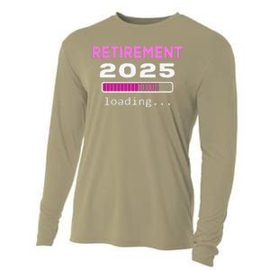 Funny Retirement 2025 Loading Retired Countdown Cooling Performance Long Sleeve Crew