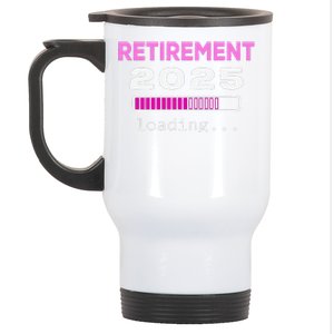 Funny Retirement 2025 Loading Retired Countdown Stainless Steel Travel Mug