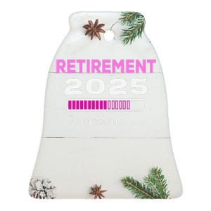 Funny Retirement 2025 Loading Retired Countdown Ceramic Bell Ornament