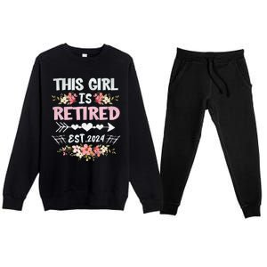 Flower Retired 2025 Not My Problem Anymore Premium Crewneck Sweatsuit Set