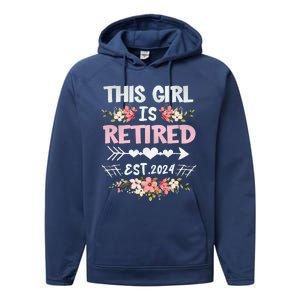 Flower Retired 2025 Not My Problem Anymore Performance Fleece Hoodie