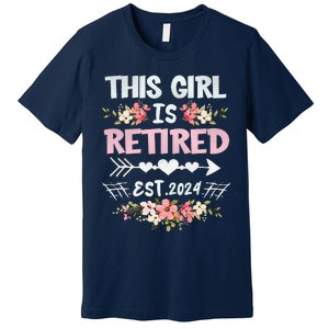 Flower Retired 2025 Not My Problem Anymore Premium T-Shirt