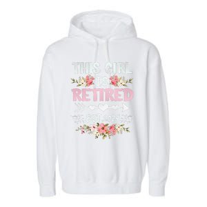 Flower Retired 2025 Not My Problem Anymore Garment-Dyed Fleece Hoodie