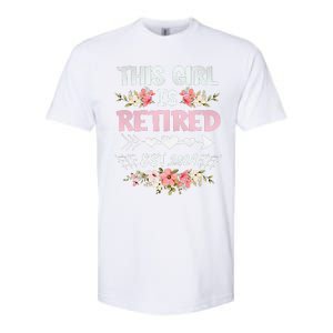 Flower Retired 2025 Not My Problem Anymore Softstyle CVC T-Shirt