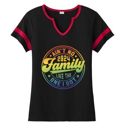 Family Reunion 2024 Family Gathering Ladies Halftime Notch Neck Tee