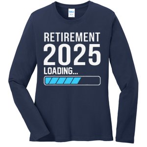 Funny Retirement 2025 Loading Funny Retiring Retired Ladies Long Sleeve Shirt