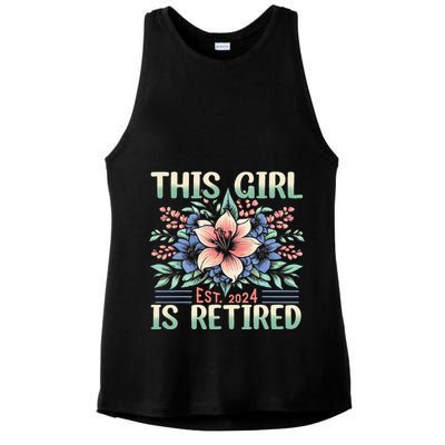 Flower Retired 2025 Not My Problem Anymore Ladies PosiCharge Tri-Blend Wicking Tank