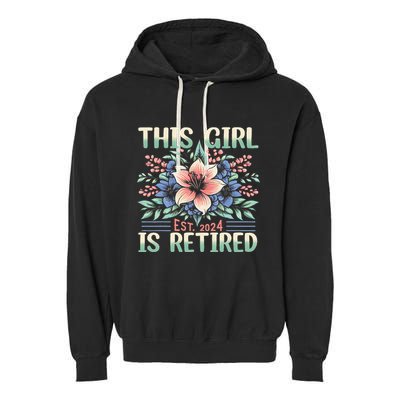 Flower Retired 2025 Not My Problem Anymore Garment-Dyed Fleece Hoodie