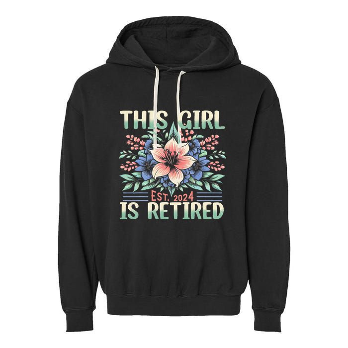 Flower Retired 2025 Not My Problem Anymore Garment-Dyed Fleece Hoodie
