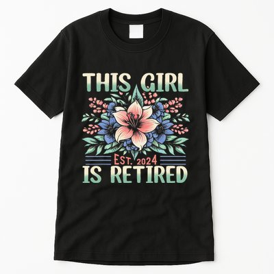Flower Retired 2025 Not My Problem Anymore Tall T-Shirt